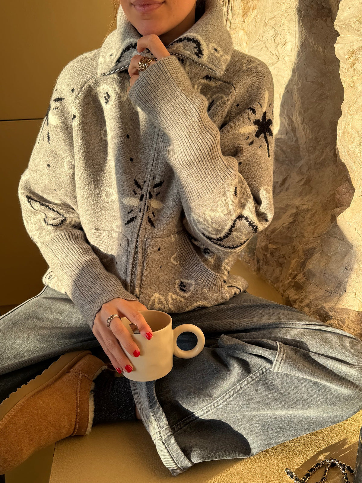 Bandana Cardigan Grå