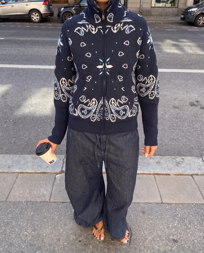 Bandana Cardigan Mørkeblå