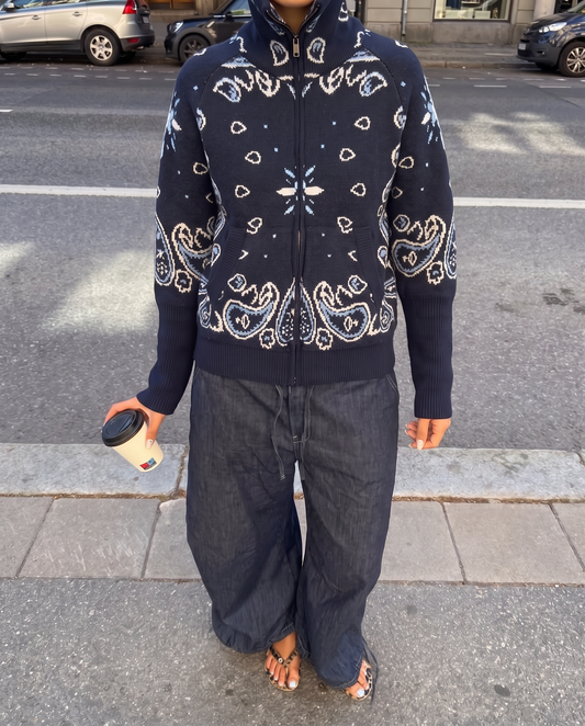 Bandana Cardigan Mørkeblå