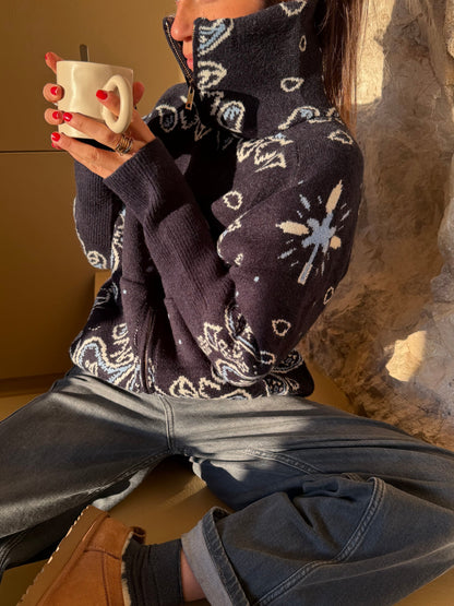 Bandana Cardigan Mørkeblå