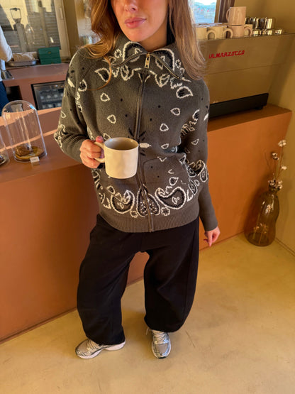 Bandana Cardigan Dunkelgrün