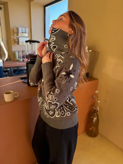 Bandana Cardigan Dunkelgrün