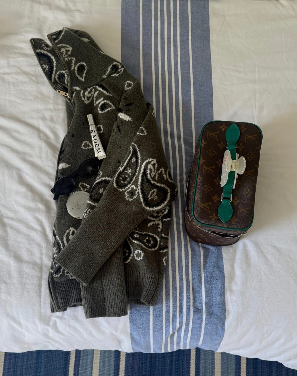 Bandana Cardigan Dunkelgrün