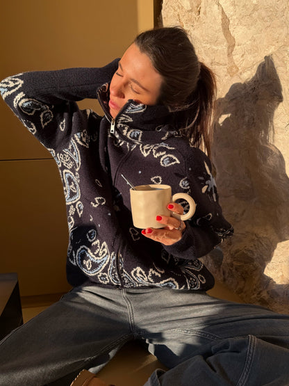 Bandana Cardigan Mørkeblå