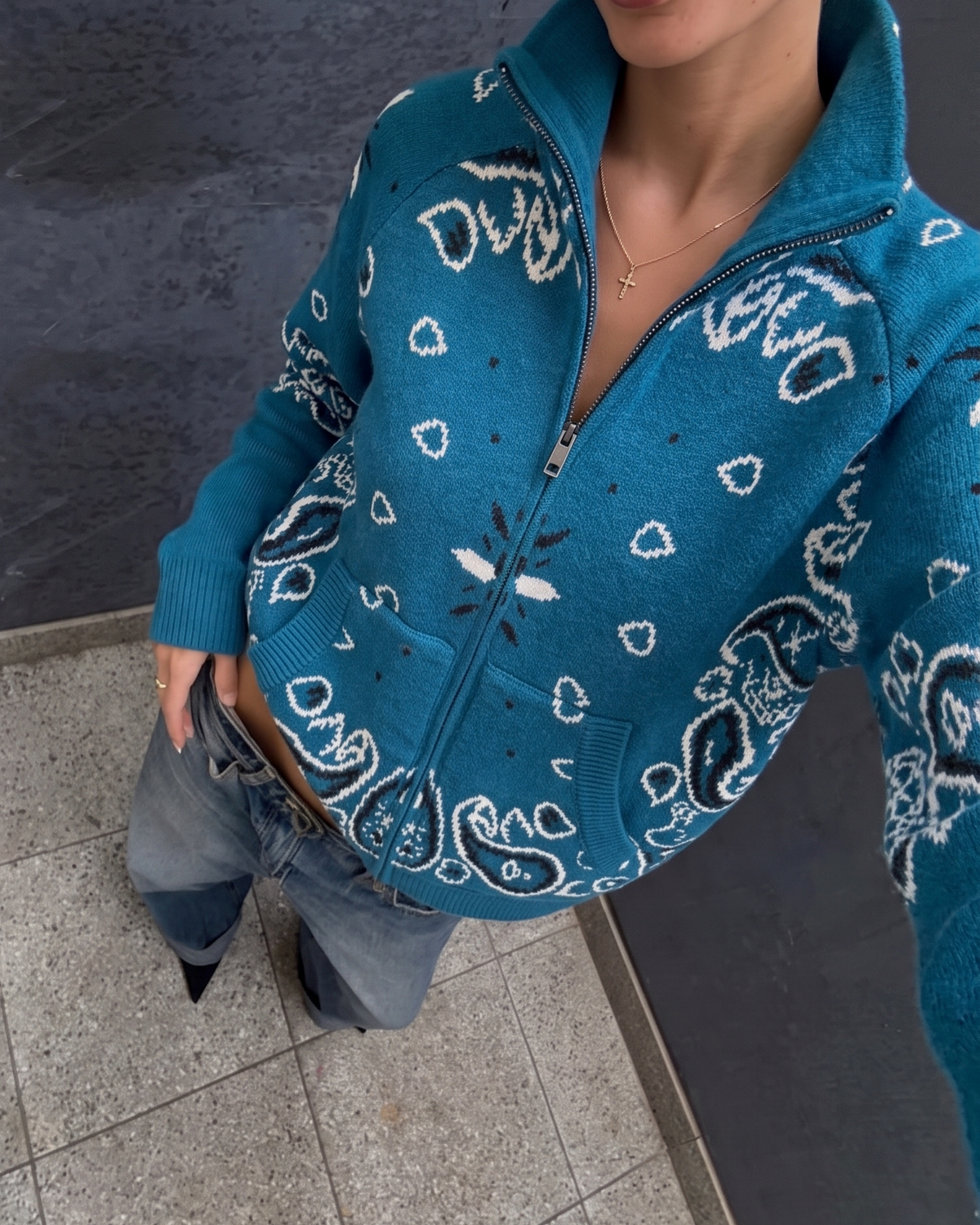 Bandana Cardigan Turkis