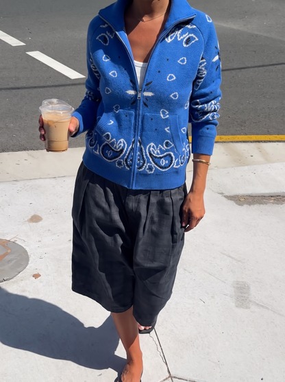 Bandana Cardigan Blå